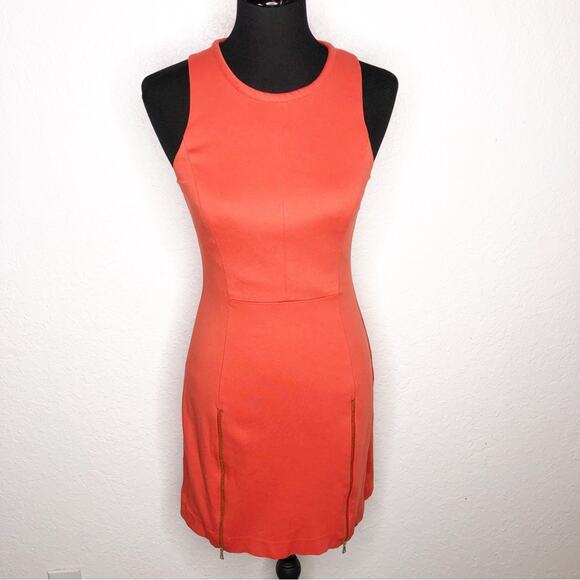 Trina Turk orange zipper hem sleeveless sheath dress - Picture 1 of 15